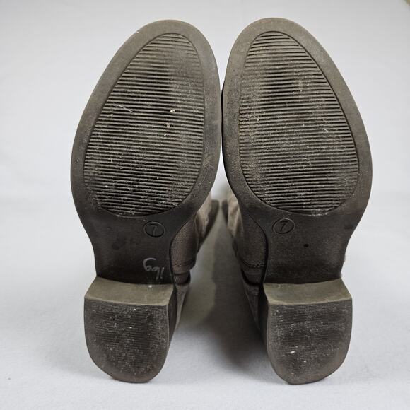 Target Knee High Boots Womens 7 Brown Faux Suede Stretch Block Heel Western Soft - Picture 15 of 15